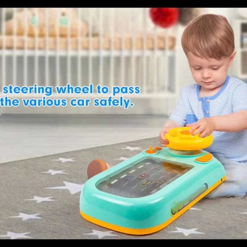 Racing Car Electronic Adventure Game Steering Wheel Driving Toy Children Simulation Vehicles with Music Sound for Kids Baby Gift